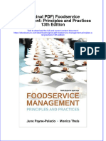 Original PDF Foodservice Management Principles and Practices 13th Edition PDF