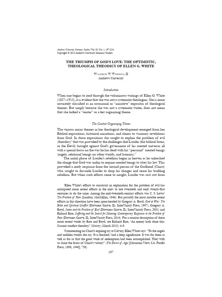 The triumph of gods love the optimistic theological theodicy o pdf