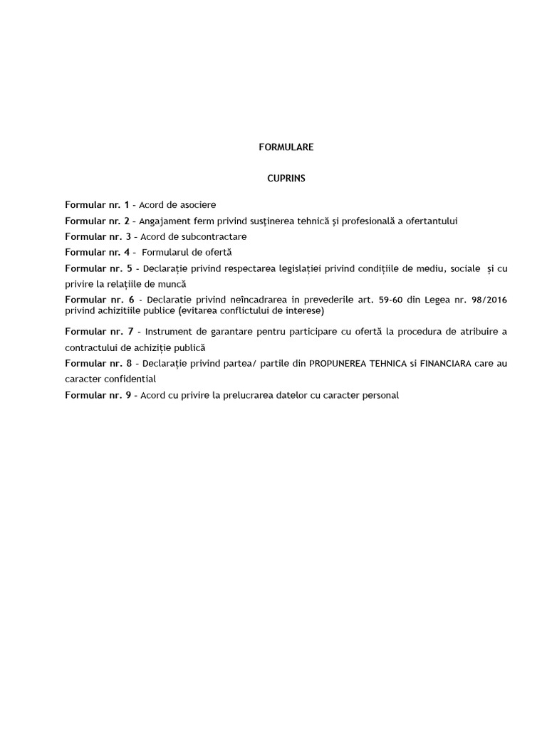 Modele Formulare | PDF