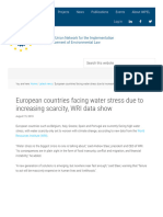 1-European Countries Facing Water Stress Due To Increasing Scarcity, WRI Data Show