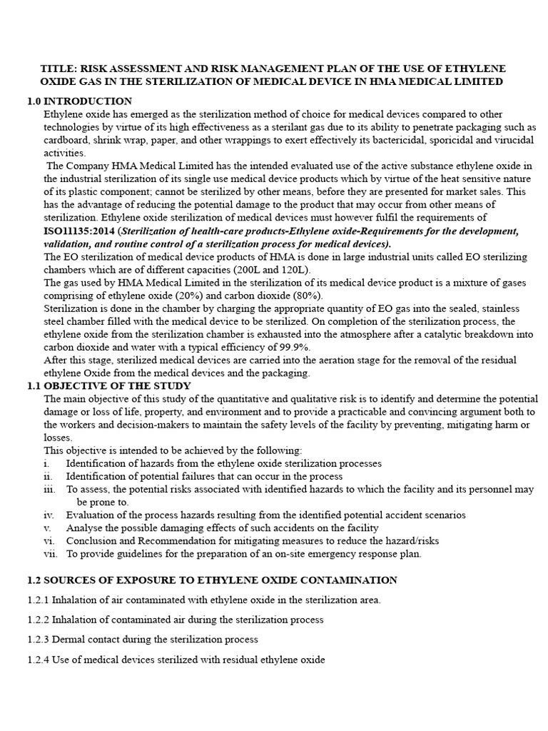 RISK ASSESSMENT OF USE EO GAS FOR MEDICAL DEVICE IN HMA (AutoRecovered ...