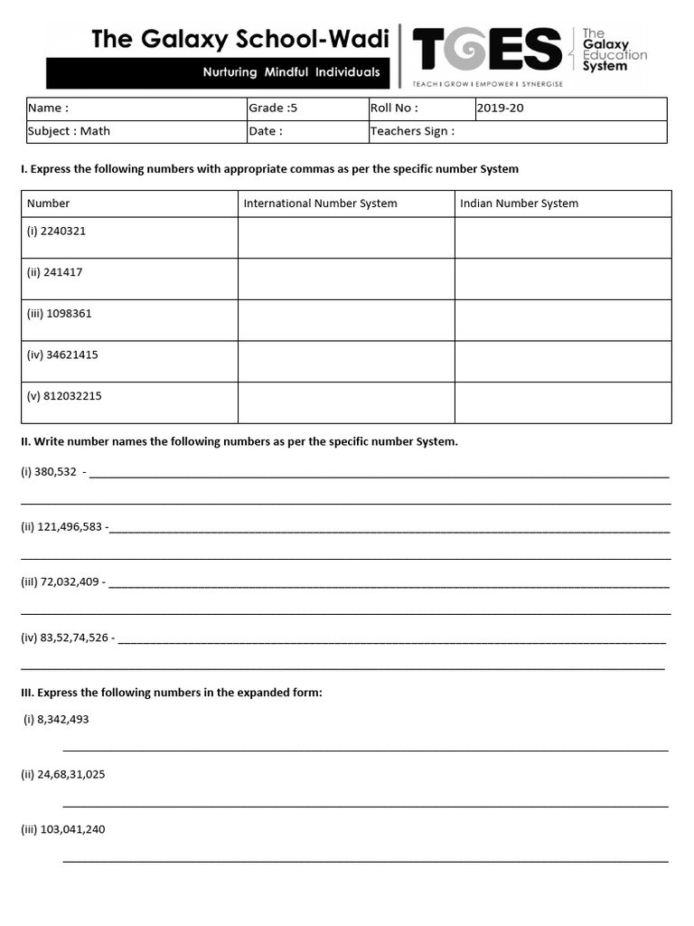 Number System Pdf Numbers Mathematics