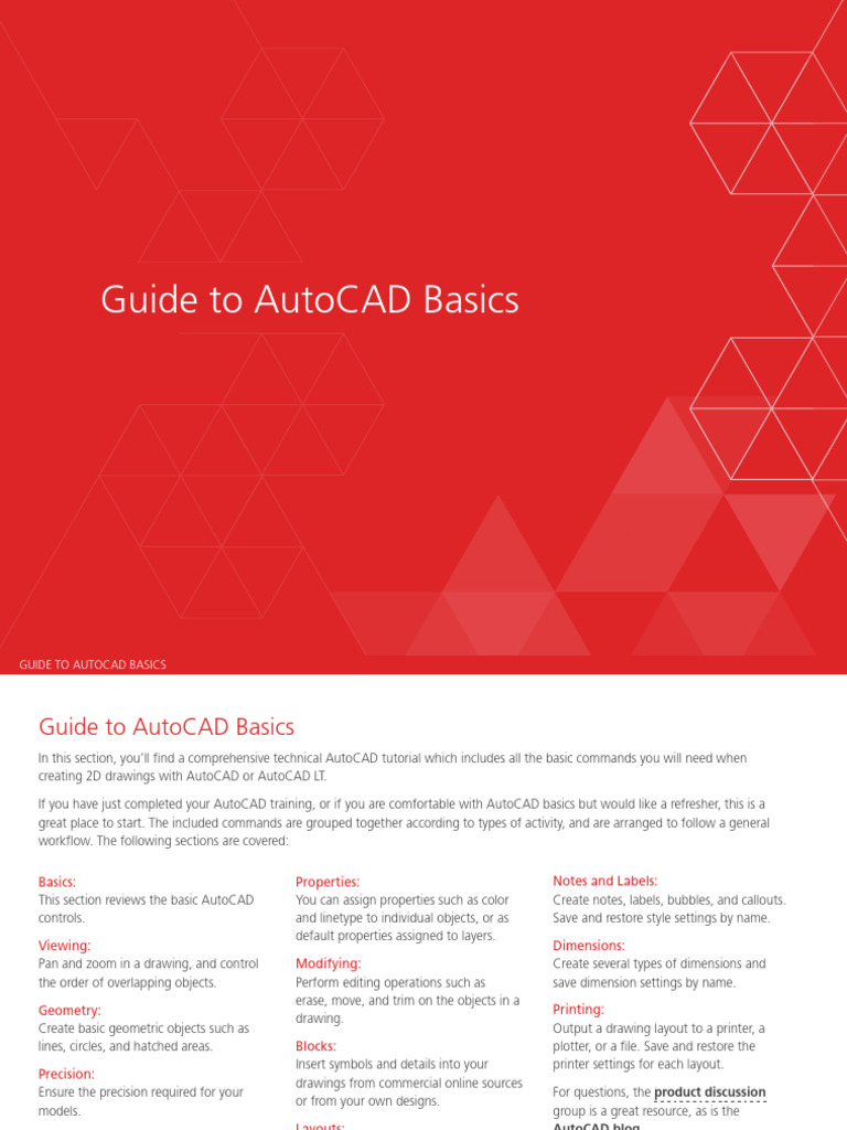AutoCAD Basics: Essential Commands Guide | PDF | Art | Computers