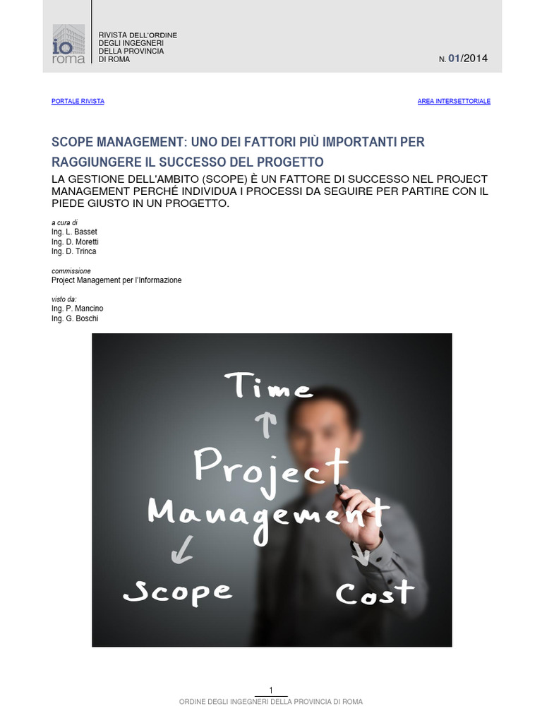 Scope Management - Articolo | PDF