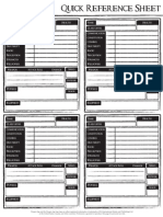 Dragon Age - GM Aid Quick PC Data Reference Sheets