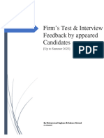 Firm's Test and Interview Feedback by Appeared Candidates 1.3