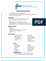 Appendices to Manual > M - Installation Checklist