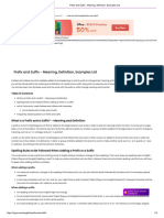 Prefix and Suffix - Meaning, Definition, Examples List