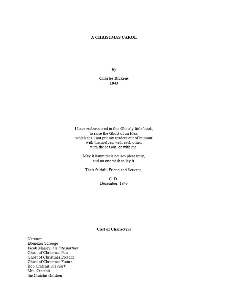 A CHRISTMAS CAROL - Log Script | PDF | Jacob Marley | Ebenezer Scrooge