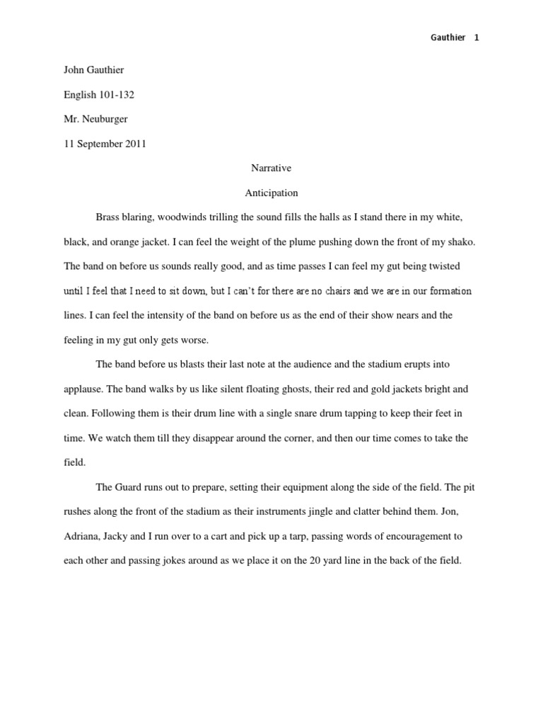 Narration Essay Marching Band PDF Leisure