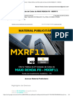 Oferta Pública da 8°Emissão de Cotas do MAXI RENDA FII - MXRF11