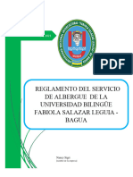 Reglamento Del Servicio Albergue de La Universidad Bilingüe Fabiola Salazar Leguía