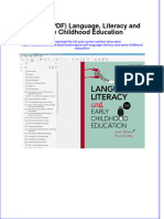 Original PDF Language Literacy and Early Childhood Education PDF