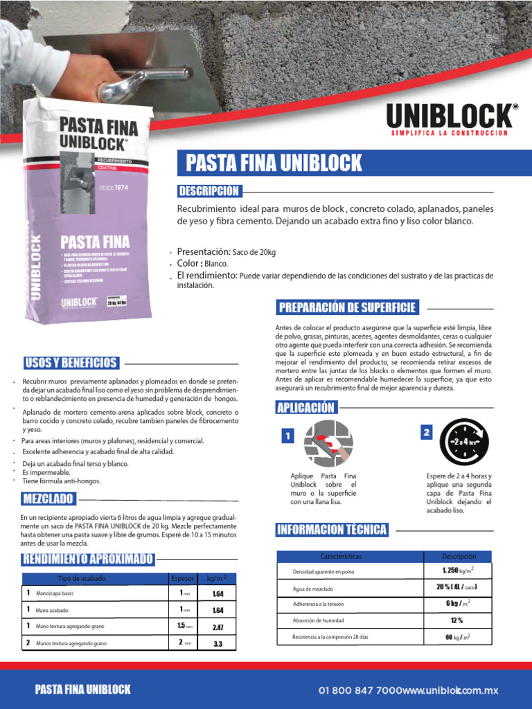 PREVIO 1 FT Pasta Fina UNIBLOCK PDF Hormigón Ciencias fisicas