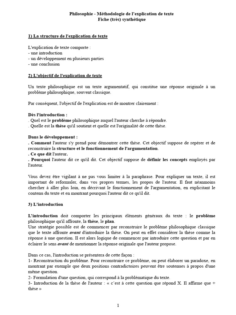Méthodologie de l'explication de texte | PDF