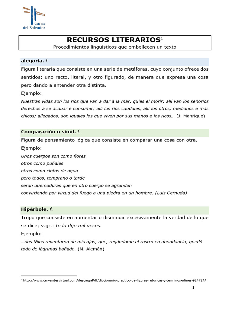 Recursos Literarios Básicos para 2ºBTO | PDF | Metáfora