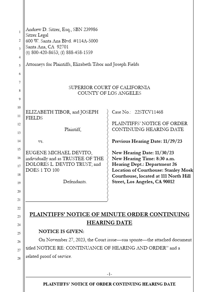 Hearing Date Change Notice | PDF | Common Law | Government