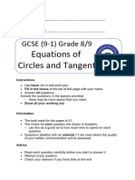 Equation of Circles and Tangents