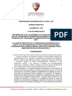 Acuerdo CD 1079 Plan de Vinculacion y Formacion Docente Administracion Ambiental