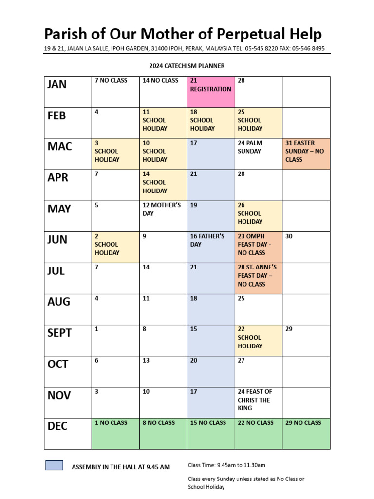 2024 Catechism Planner Pdf Christian Festivals And Holy Days