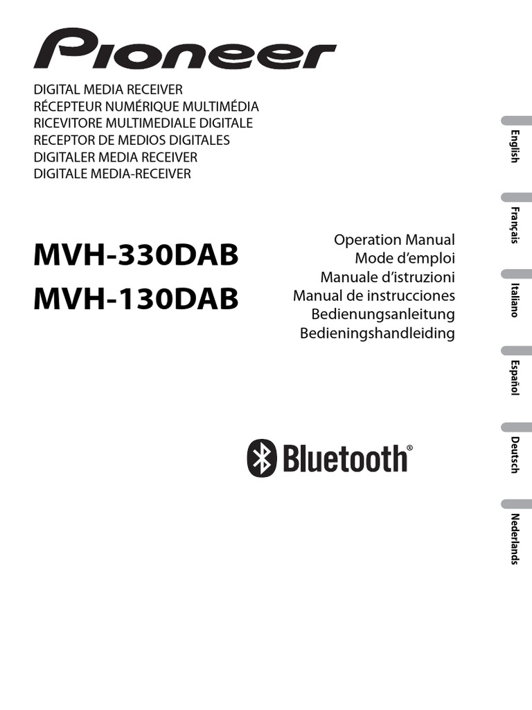 Pioneer MVH-330DABAN Autoradio Avec Antenne DAB Incluse – Bluetooth, WMA, USB, Contrôle Facile