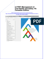 Original PDF Management of Occupational Health and Safety 7th Canadian Edition PDF