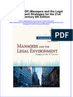 Original PDF Managers and The Legal Environment Strategies For The 21st Century 8th Edition PDF