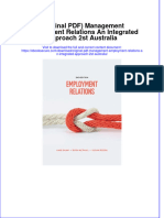 Original PDF Management Employment Relations An Integrated Approach 2st Australia PDF
