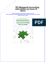 Original PDF Managerial Accounting 3rd Canadian Edition by Karen W Braun PDF