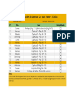 Programación de Lectura Ser para Hacer - XLSX - Programación de Lectura Ser para Hacer - 15 Días