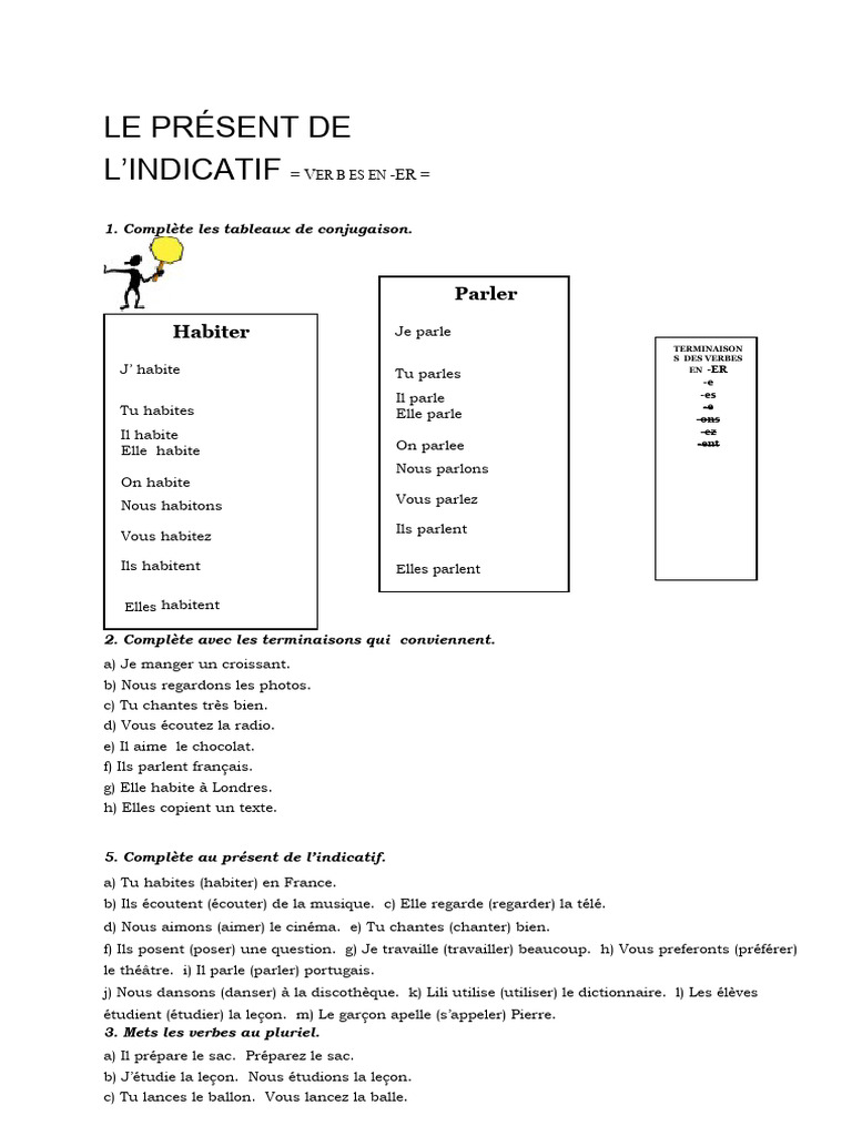 Conjugaison des verbes en -ER | PDF | Arts du langage et discipline ...