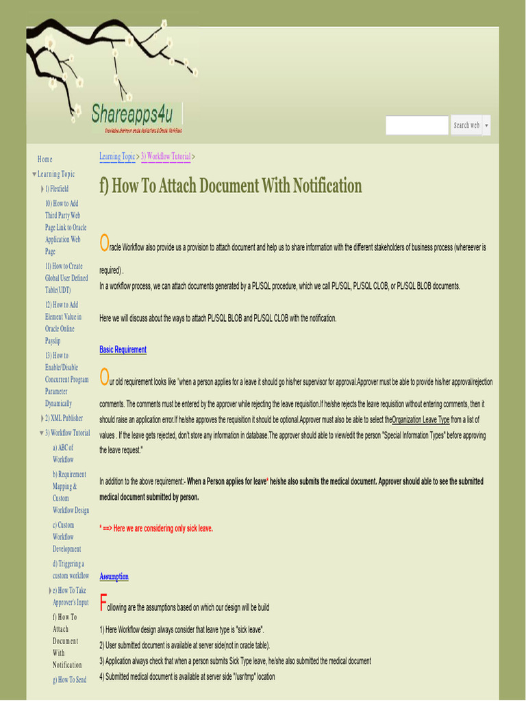 Attach PL/SQL Documents in Oracle Workflow | PDF