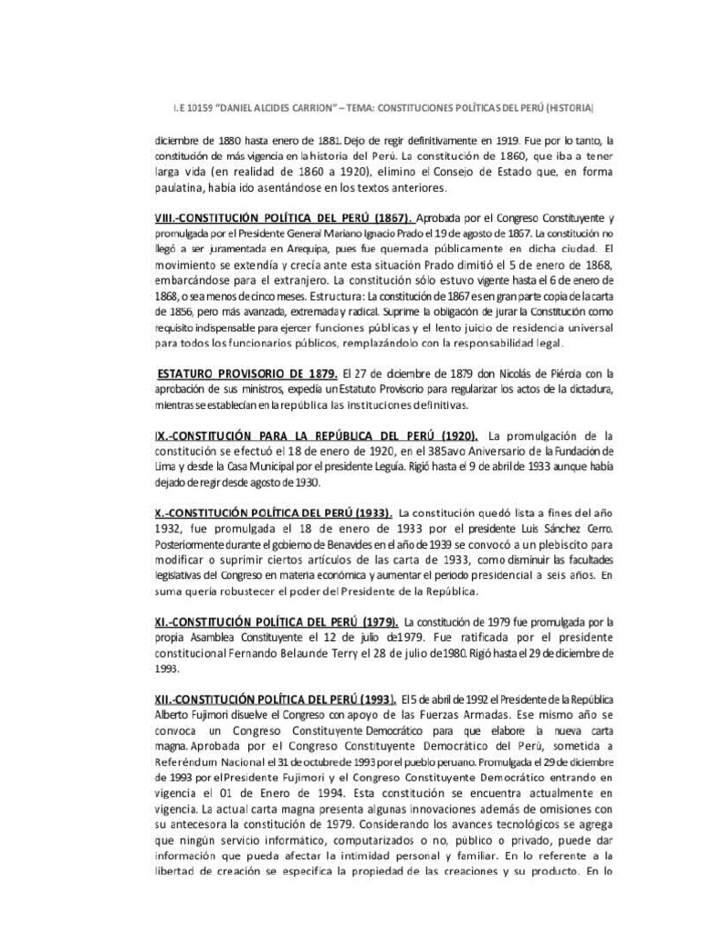Constituciones Del Peru PDF