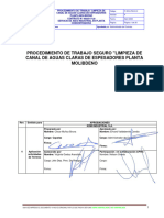 P-DCH-PM-012 Procedimiento de Trabajo Limpieza Canal de Aguas Claras de Espesadores Planta Molibdeno - CORREGIDO V1