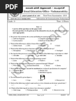 English Medium Third Term Test Zonal Education Vadamarachchy Paper 2019