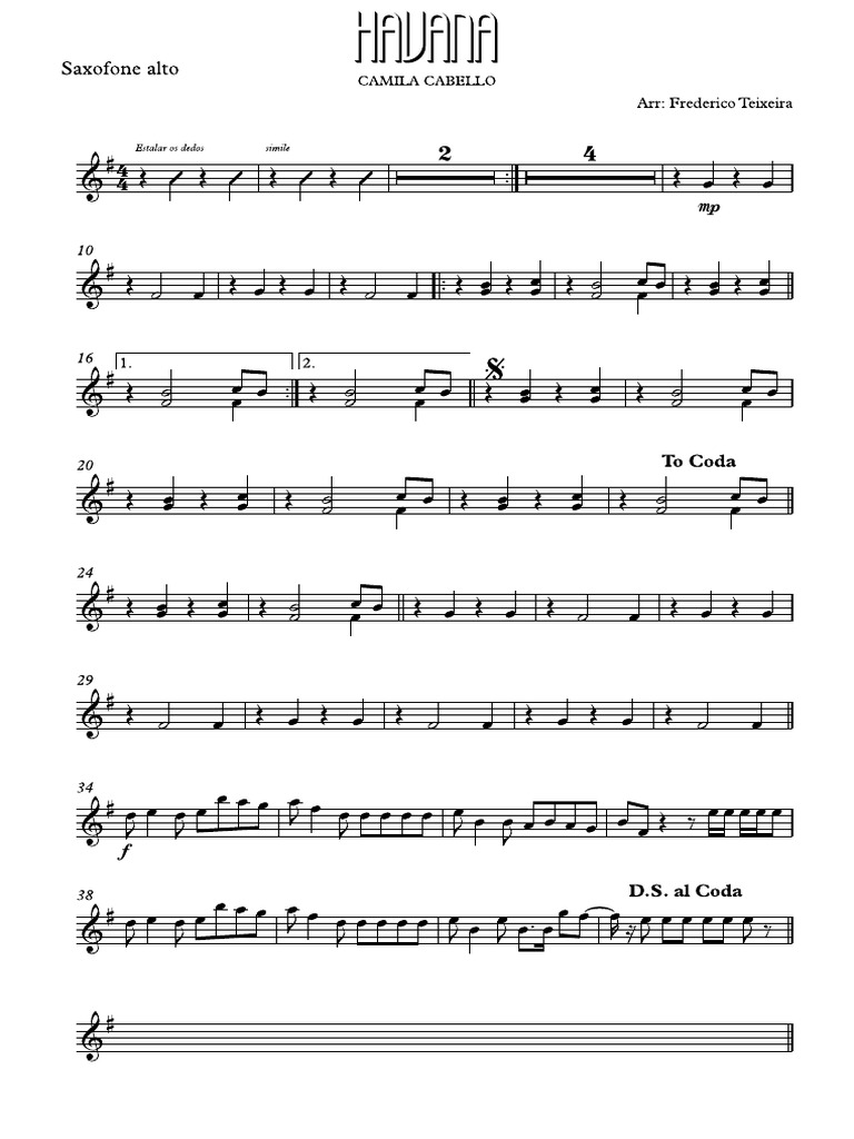 Havana Sax Alto | PDF