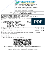 Factura Electrónica F001-00000485: Gotatec Riego Integral RUC 10232185282