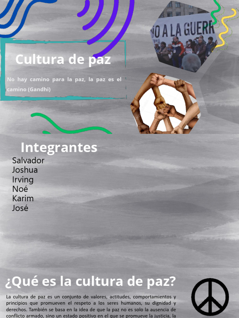 Promoviendo la Cultura de Paz | PDF | Paz | Familia