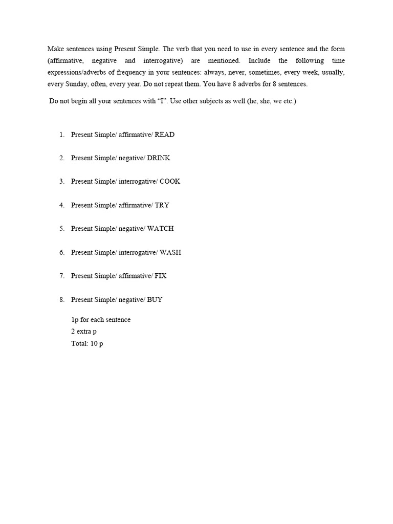 Test present simple pdf