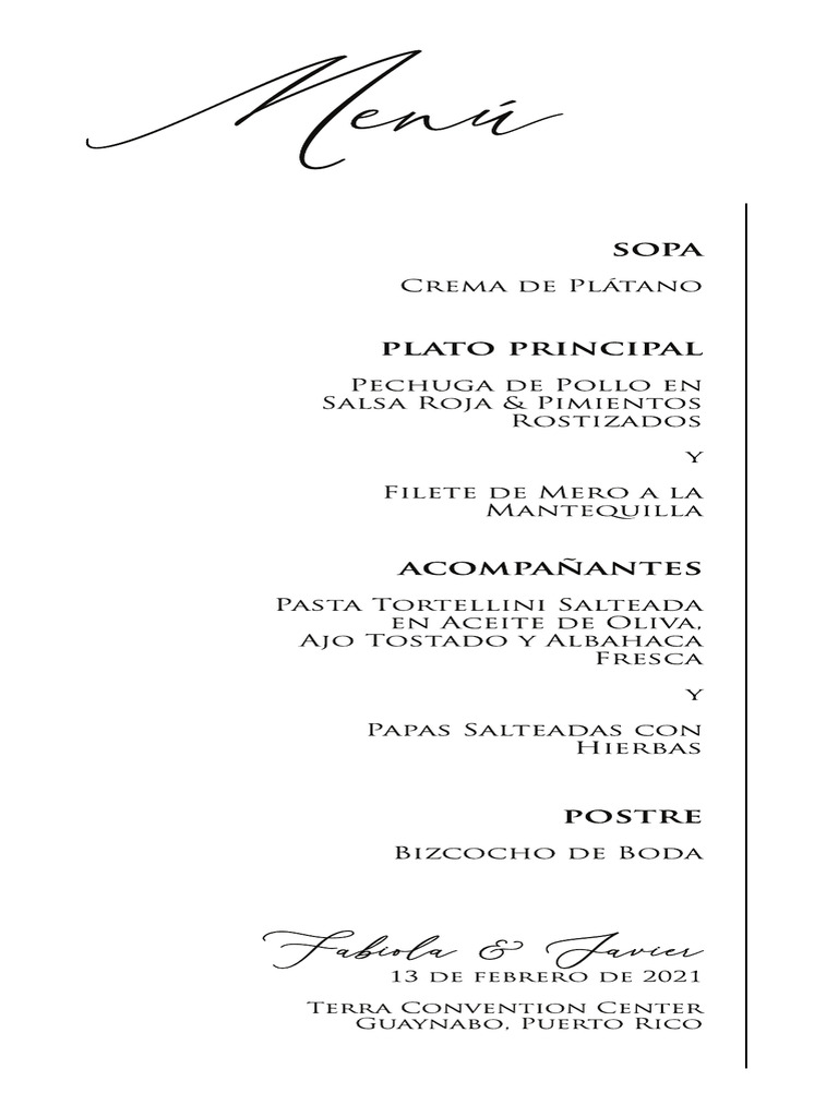 Menu pdf