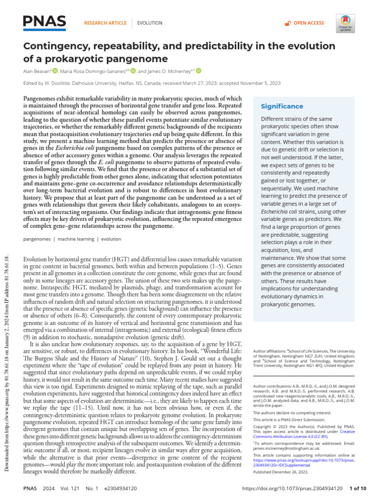 Beavan Et Al 2023 Contingency Repeatability and Predictability in The ...