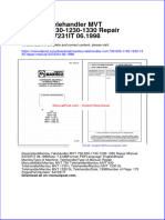 Manitou Telehandler MVT 730 930 1130 1230 1330 Repair Manual 547231it 06 1998