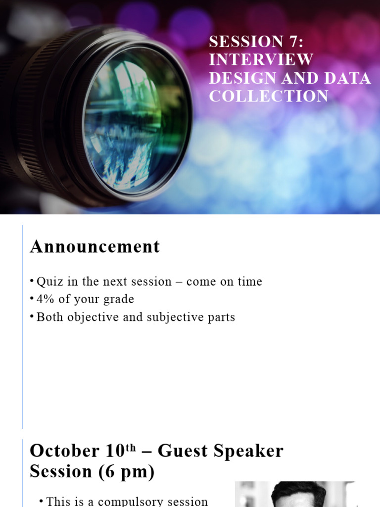 Session 7 Interview Design and Data Collection | PDF | Interview