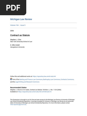 Contract as Statute