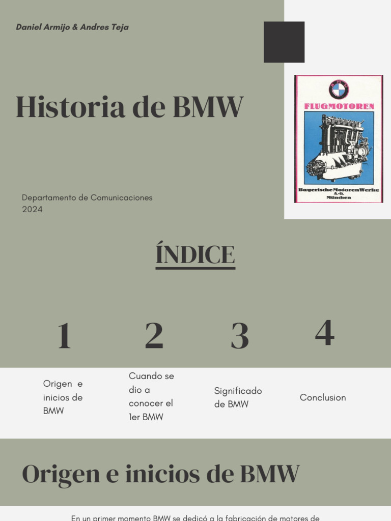 Historia y evolución de BMW | PDF | BMW | Tecnologías automotrices