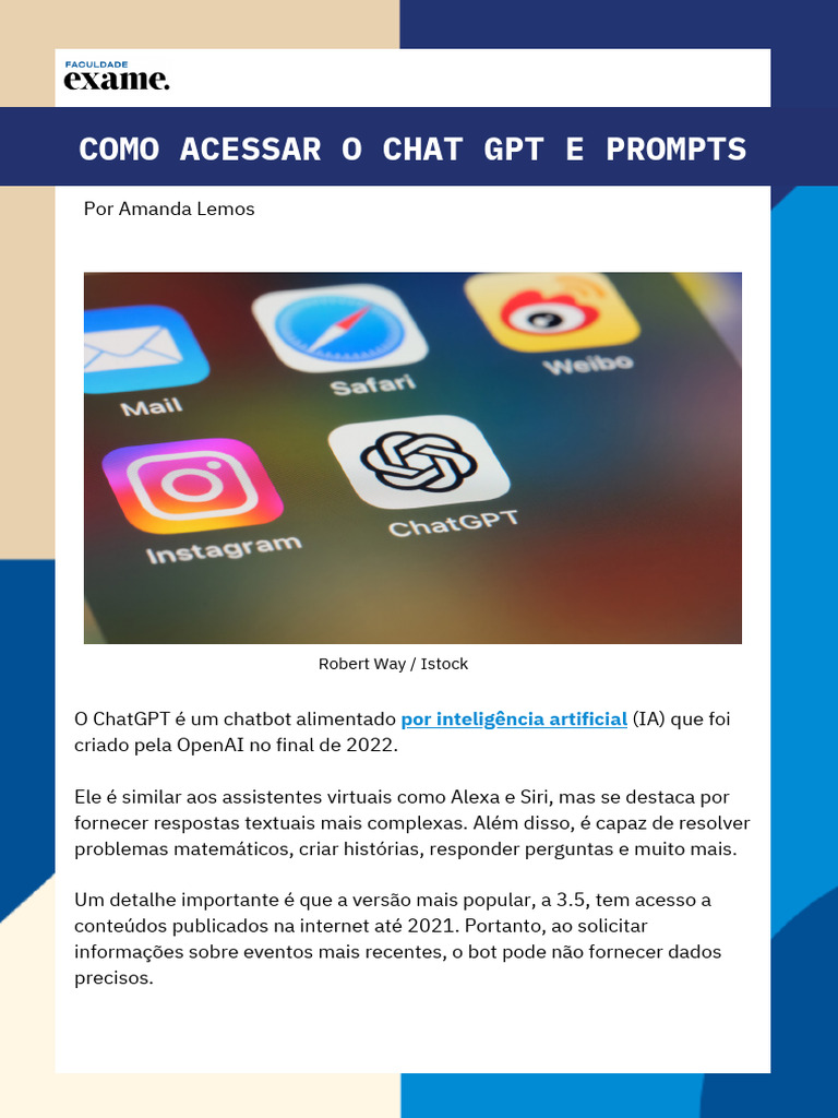 Acesso e Uso do ChatGPT em Português | PDF | Inteligência artificial ...