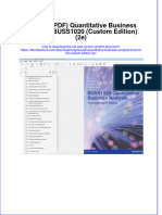 Original PDF Quantitative Business Analysis Buss1020 Custom Edition 2e PDF