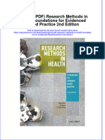 Original PDF Research Methods in Health Foundations For Evidenced Based Practice 2nd Edition PDF
