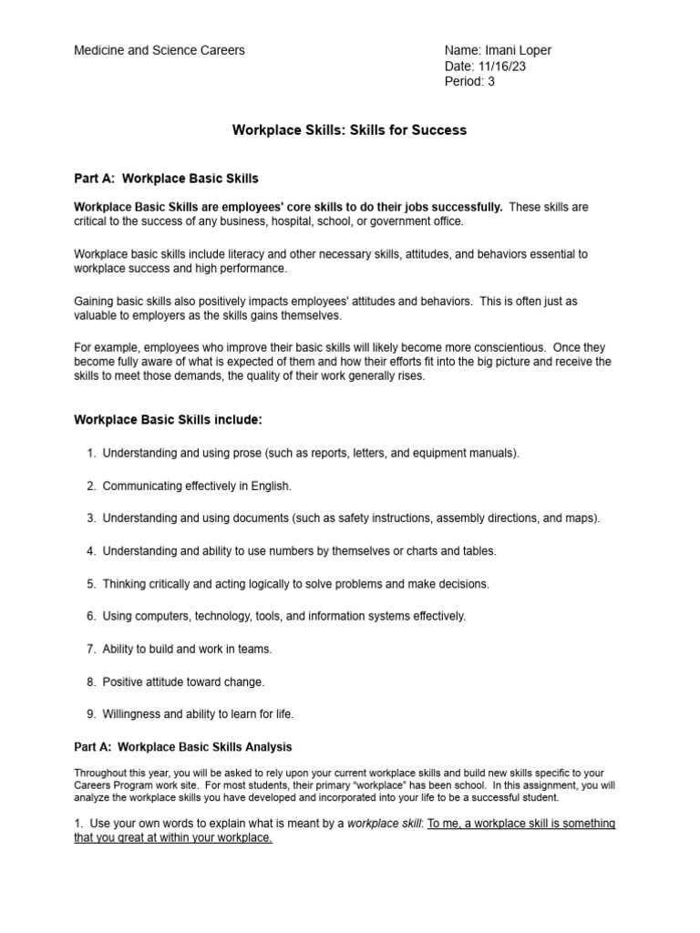 Workplace skills assignment 2023 pdf literacy communication