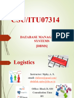 Csu 07314 Lecture 2-4 SQL DML & Select & Aggregate Fields